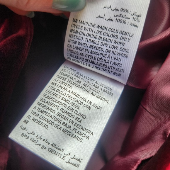 NWT International Concepts Velvet Blazer Jacket Petite M Burgandy Red Valentine - Picture 6 of 8